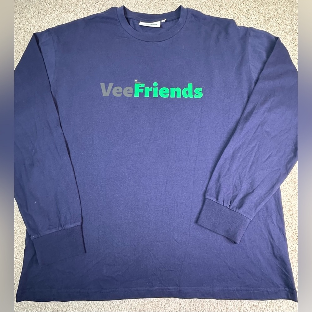 Veefriends Black Cat Logo Blue Long Sleeve Shirt Gary Vaynerchuk • Men’s Large